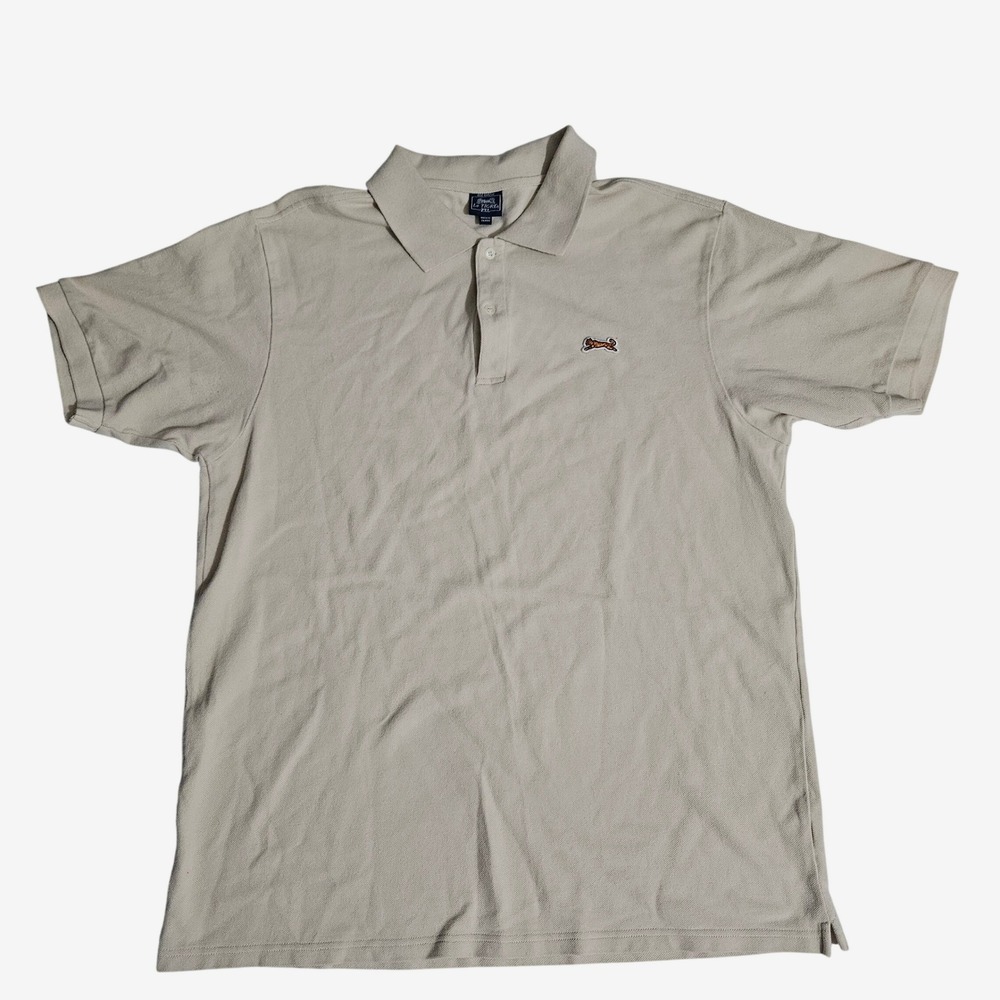 Le Tigre Mens 2XL Beige Short Sleeve Pique Polo Shirt Cream Embroidered Logo